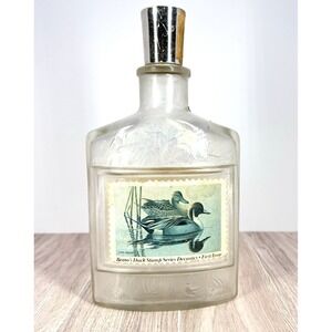 Beams Duck Stamp Series Decanter First Issue Iridescent Frosted